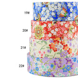 Japanese Floral Bias Tape, Kimono Style Cotton Bias Binding, 25mm/50mm Width, Single Folded