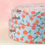 Denim Bias Tape, Cherry or Floral Pattern, 25mm/40mm Width, Single Folded