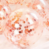 50pcs 12" Metallic Red, Pink, Rose Gold/Champagne Gold Confetti Balloon